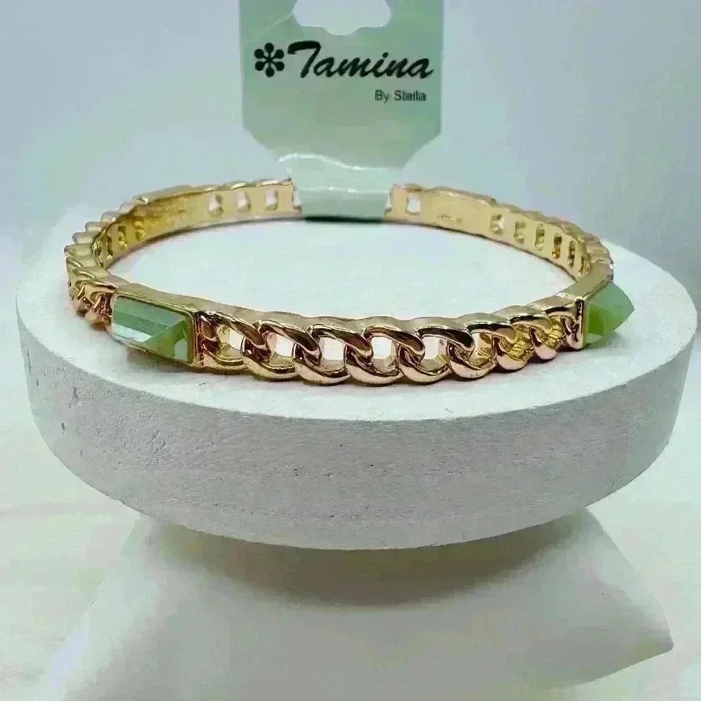 The Green and Gold Bangle Bracelet